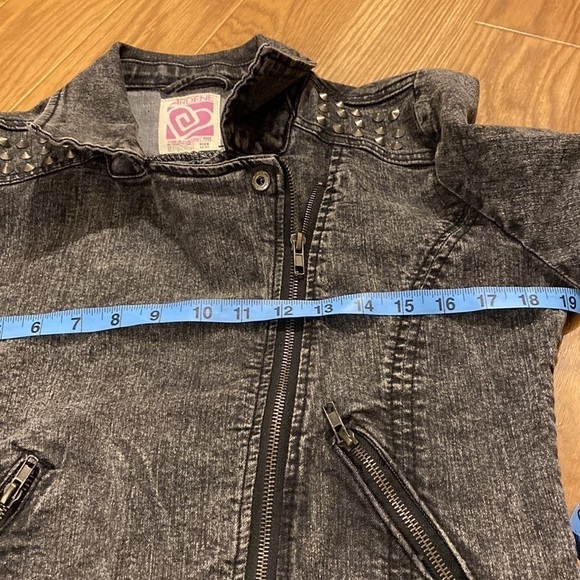 Vintage Ardene Black Jean Jacket Stud Embellished Full Zip (Size Medium) Women’s - Picture 10 of 14
